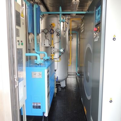 Mobiele installatie voor het opwekken van stikstofgas voor olie en gas, type IP65-container